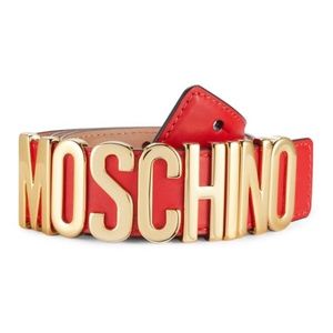Logo leather belt